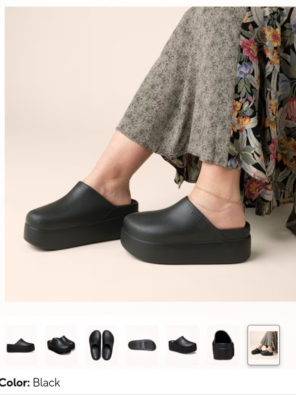 CROCS Women's Black Platform Mule